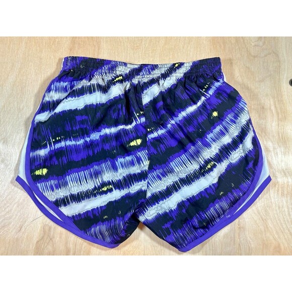 NIKE Womens Dri Fit Running Shorts Purple Black White Striped Standard Fit Small - Picture 6 of 10